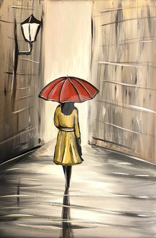 Image of Lady With The Red Umbrella